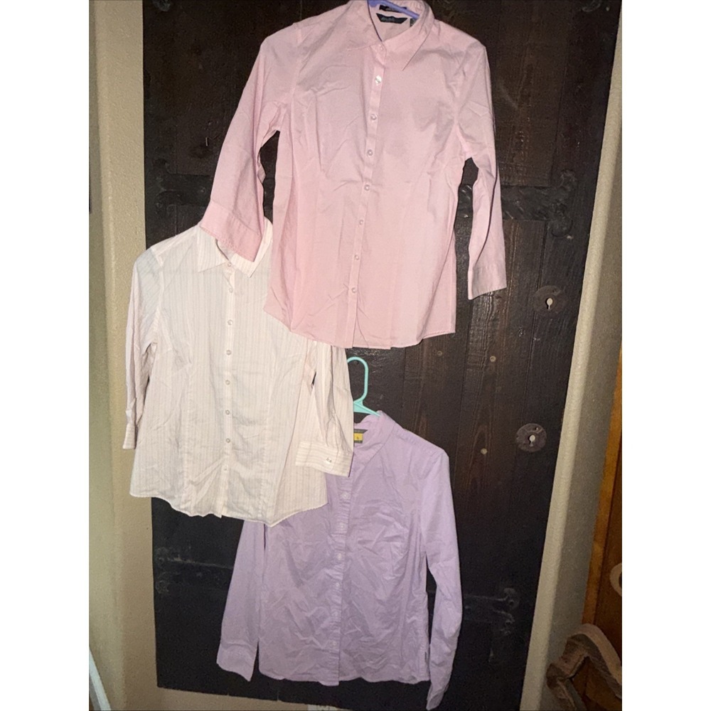 Eddie Bauer Long & 3/4 Sleeve Button Up Shirt Lot Of 3 Women Size Small  I